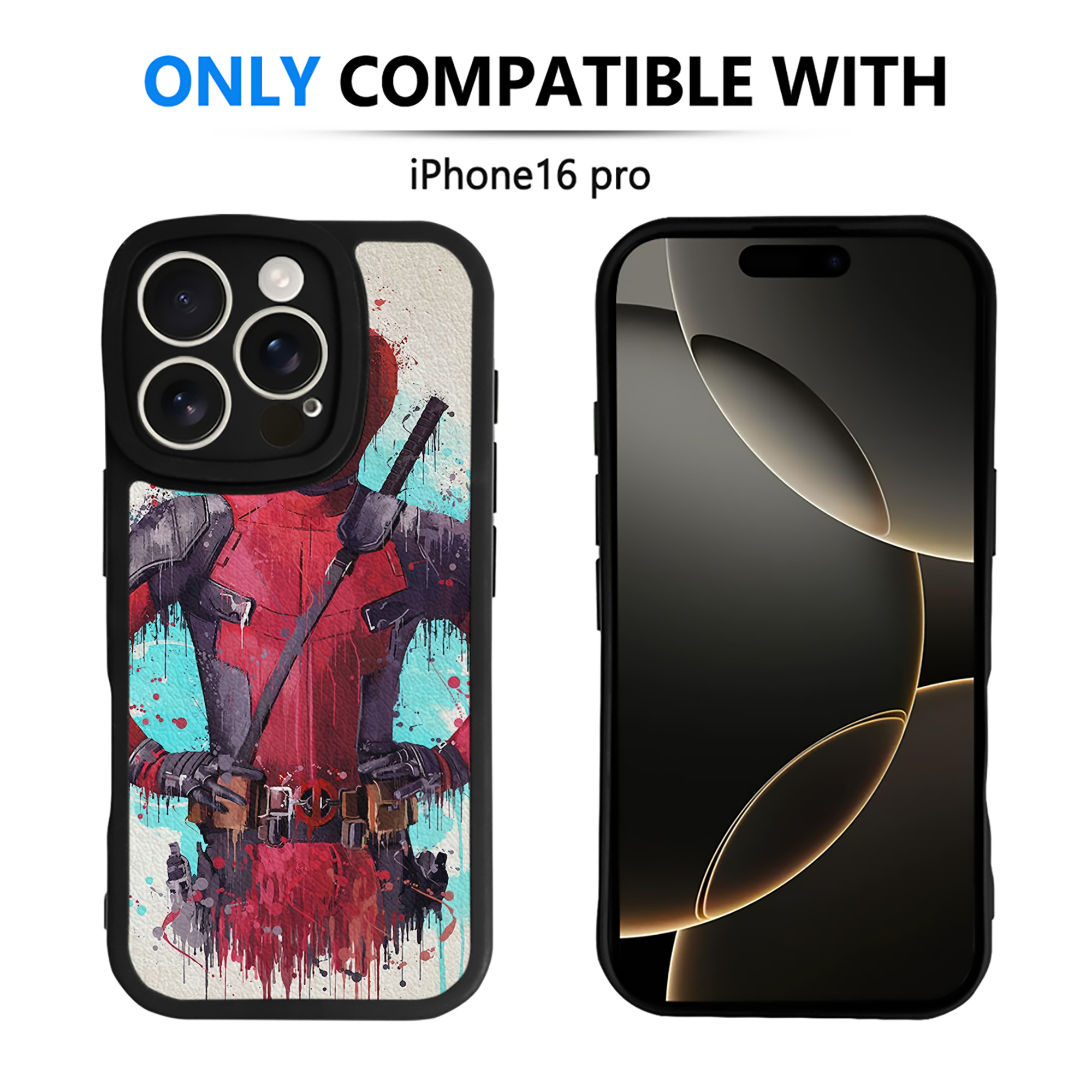 （画像用） Deadpool デッドプール 【iPhone 16シリーズ対応】シリコンスマホケース（レザー調） 材質：シリコン